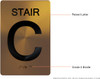Stair and floor  Compliance Sign Raised letters , Raised Image & Grade 2 Braille - Includes Red Adhesive pad for Easy Installation - The Sensation line (STAIR C)