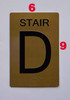 Stair and floor  Safety Sign Raised letters , Raised Image & Grade 2 Braille - Includes Red Adhesive pad for Easy Installation - The Sensation line (STAIR D)