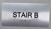Stair B  Compliance Sign Silver-Tactile Touch Braille  Compliance Sign - The Sensation line