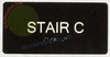 STAIR C  Safety Sign Braille  Safety Sign with Raised Tactile Graphics and Letters -The Sensation line