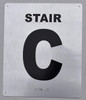 Stair C  Compliance Sign Silver- Tactile Touch Braille  Compliance Sign - The Sensation line