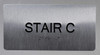 Stair C  Compliance Sign Silver-Tactile Touch Braille  Compliance Sign - The Sensation line