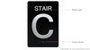 Stair C  Compliance Sign -Stair Number  Compliance Sign Black The Sensation line