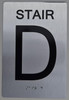 Stair D  Compliance Sign -Tactile Touch Braille  Compliance Sign The Sensation line