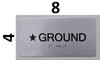 Star Ground Floor Number  Safety Sign Silver-Tactile Touch Braille  Safety Sign - The Sensation line
