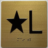 STAR L Elevator Jamb Plate  Signage With Braille and raised number-Elevator STAR LOBBY floor number  Signage - The sensation line