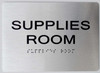 Supplies Room Braille Sign with Raised Tactile Graphics and Letters - The Sensation line