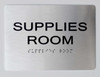 Supplies Room Braille  Signage with Raised Tactile Graphics and Letters - The Sensation line