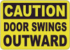 Caution Door Wings Outward Label Decal  Safety Sign  Safety Sign