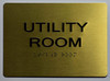 UTILITY ROOM  Signage - Antique Brass gold The sensation line
