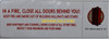 IN A FIRE, CLOSE ALL DOORS BEHIND YOU STICKER Sign