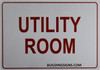 Utility Room Sign- Reflective !!!