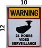 Warning 24 Hour Video Surveillance  Signage