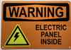 WARNING ELECTRIC PANEL INSIDE  Signage