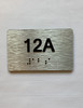 Apartment Number unit 12A Braille Sign