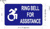 RING BELL FOR ASSISTANCE Decal Sticker  Building Sign