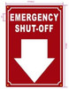 EMERGENCY SHUT-OFF DOWN ARROW   Signage