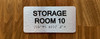 Storage Room 10 Sign with Raised Letters & Grade 2 Safety Sign