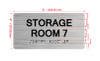 Storage Room 7 Sign with Raised Letters & Grade 2 Hpd Sign