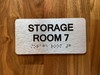 Storage Room 7 Sign with Raised Letters & Grade 2 Safety Sign