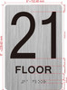 21th floor  with Raised letters/Image & Grade 2 Braille - Includes Red Adhesive pad for Easy Installation - The park Ave Line