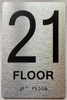 21th floor  with Raised letters/Image & Grade 2 Braille - Includes Red Adhesive pad for Easy Installation - The park Ave Line  Signage