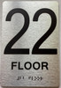 22th floor sign with Raised letters/Image & Grade 2 Braille - Includes Red Adhesive pad for Easy Installation - The park Ave Line Sign