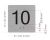 Floor 10- Elevator floor number Jamb Plate sign with braille and raised letter size 4x4 inch -The sensation line ( silver/black)