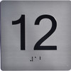 elevator floor 12 floor sign jamb plate 12 sign silver ada