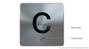 braille c elevator floor number sign - jamb plate c