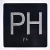 Penthouse elevator floor number sign black