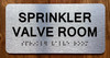 The Sprinkler Valve Room Ada Sign