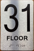 Floor 32 Sign with Raised Letters Sign