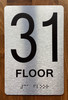 Floor 32 Sign with Raised Letters Compliance Sign