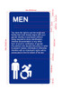 Men Dark Blue Sign Elevator Jamb Plate Hpd Sign