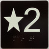 Star 3 Elevator Jamb Plate Sign