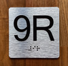 9R Elevator Jamb Plate Braille Sign