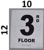 3rd Floor - Floor Number - Tactile Touch Braille  - The Sensation line Signage