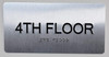 4th Floor - Floor Number Tactile Touch Braille  - The Sensation line Sign