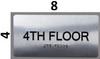 4th Floor - Floor Number Tactile Touch Braille  - The Sensation line Signage