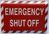 EMERGENCY SHUT-OFF Decal/STICKER Sign