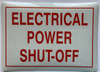 ELECTRICAL POWER SHUT OFF Decal/STICKER Safety Sign