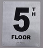 5TH Floor - Floor Number - Tactile Touch Braille  - The Sensation line Safety Sign