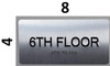 6th Floor - Floor Number Tactile Touch Braille  - The Sensation line Sign