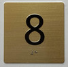 8TH FLOOR Elevator Jamb Plate  With Braille and raised number-Elevator FLOOR 8 number  - The sensation line Sign