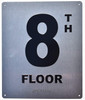 8TH Floor - Floor Number - Tactile Touch Braille  - The Sensation line Sign
