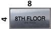 8th Floor - Floor Number Tactile Touch Braille  - The Sensation line Signage