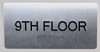 9th Floor - Floor Number Tactile Touch Braille  - The Sensation line Sign