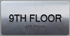 9th Floor - Floor Number Tactile Touch Braille  - The Sensation line Safety Sign