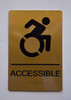 ACCESSIBLE  - Antique Brass Gold The Sensation line Sign